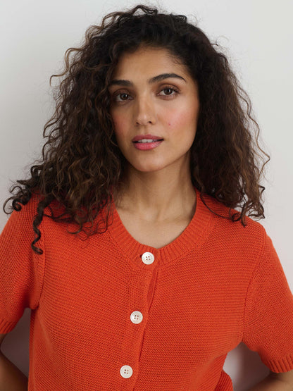 Alex Mill Elle Sweater In Cotton Linen Tangerine
