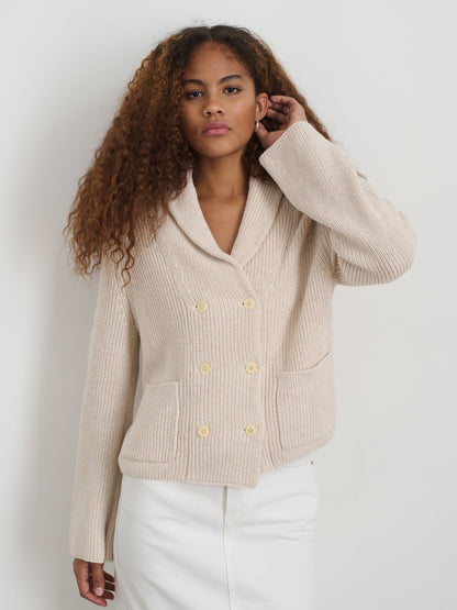 Alex Mill Marseille Cardigan In Cotton Linen Ivory
