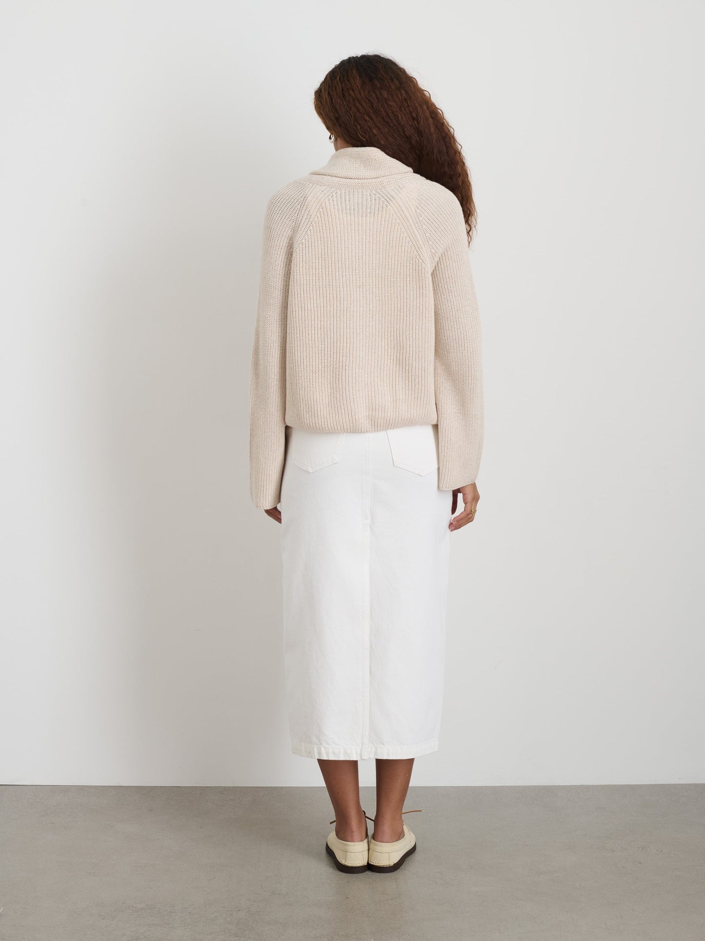 Alex Mill Marseille Cardigan In Cotton Linen Ivory