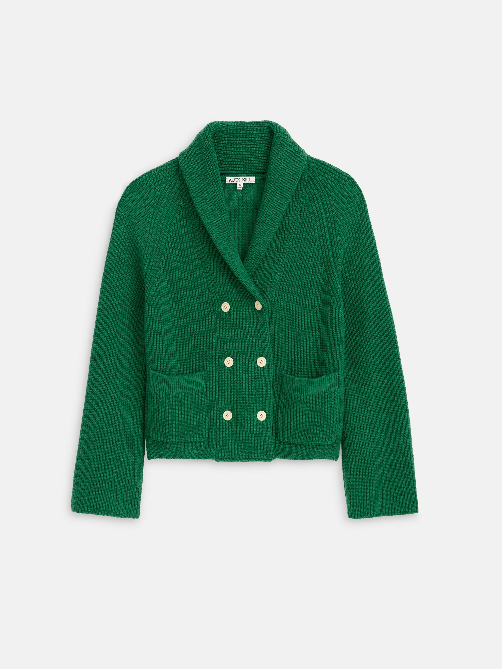 Alex Mill Marseille Cardigan In Cotton Linen Verdant Green