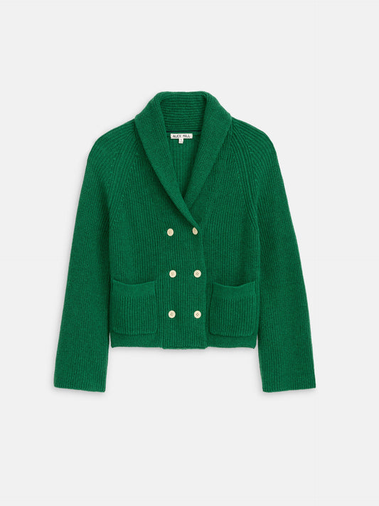 Alex Mill Marseille Cardigan In Cotton Linen Verdant Green