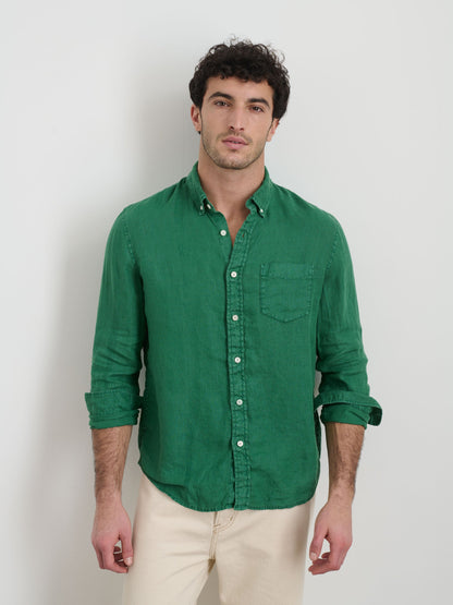 Alex Mill Mill Shirt in Linen Tropic Green