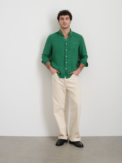 Alex Mill Mill Shirt in Linen Tropic Green