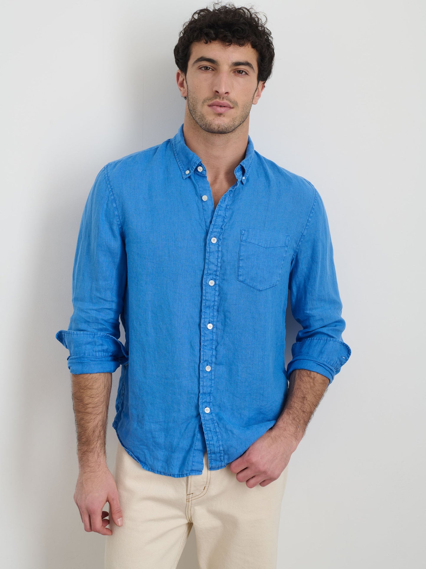 Alex Mill Mill Shirt in Linen Pool Blue