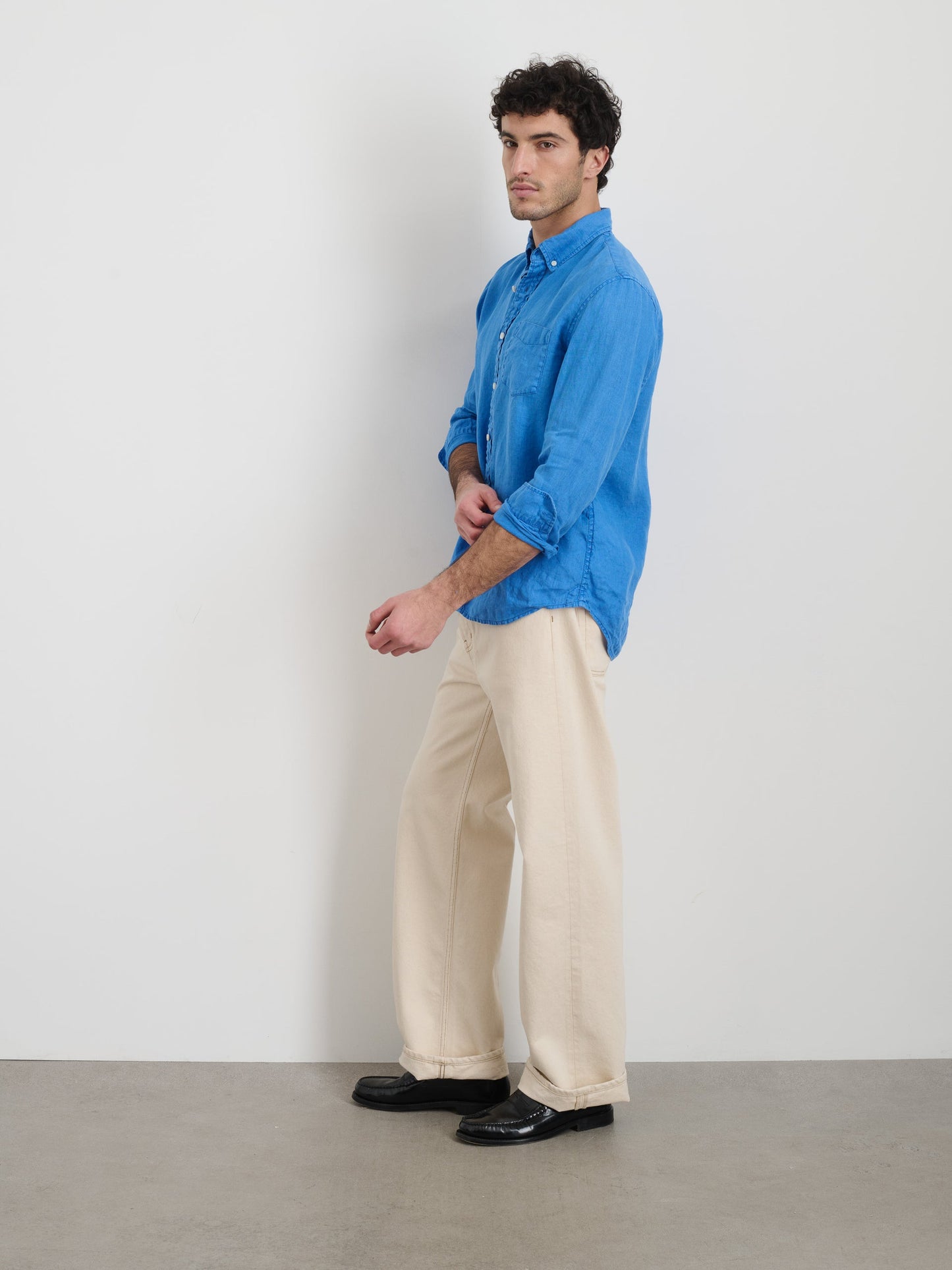 Alex Mill Mill Shirt in Linen Pool Blue