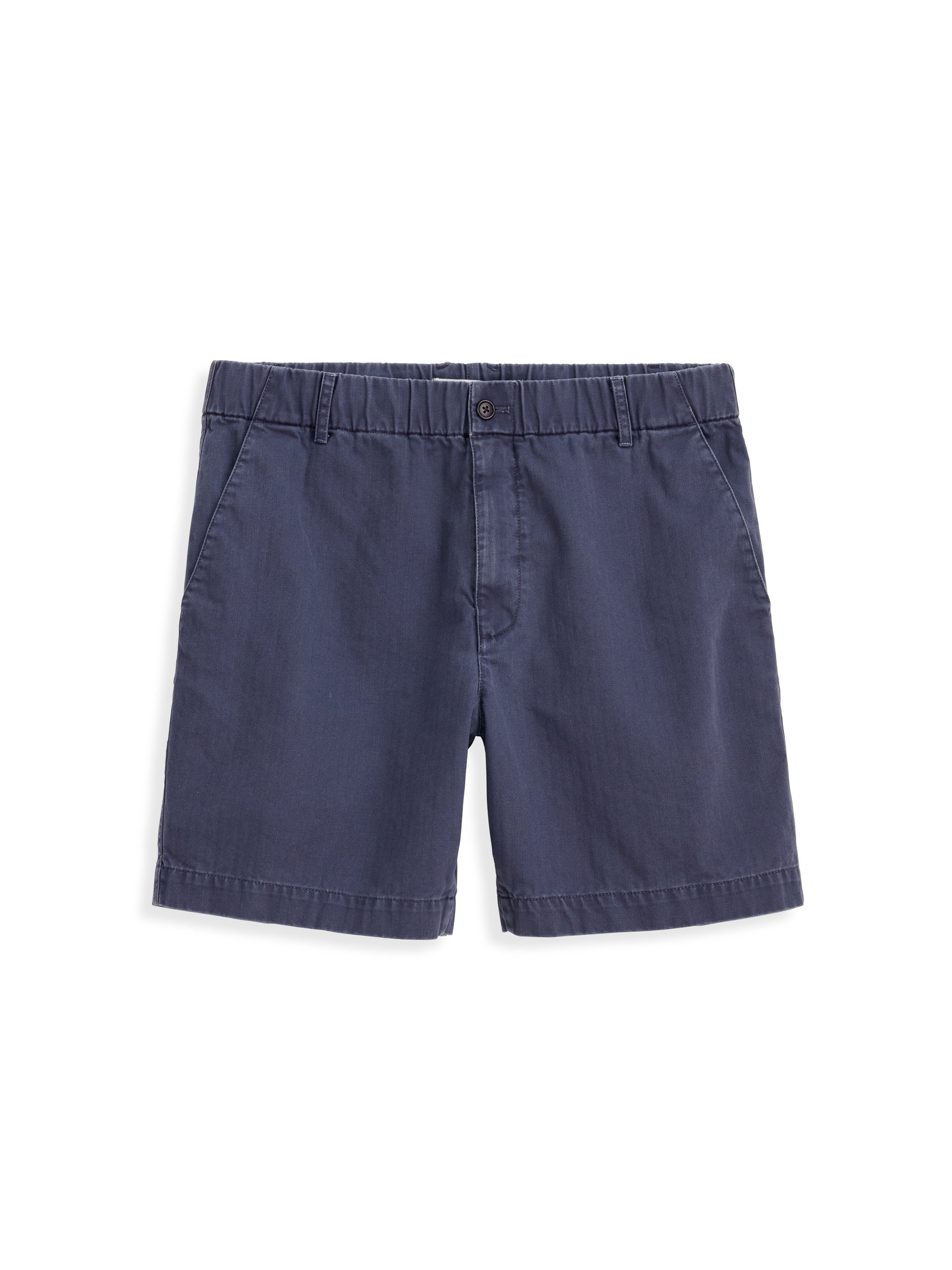Alex Mill Pull On Short In Cotton Herringbone Navy