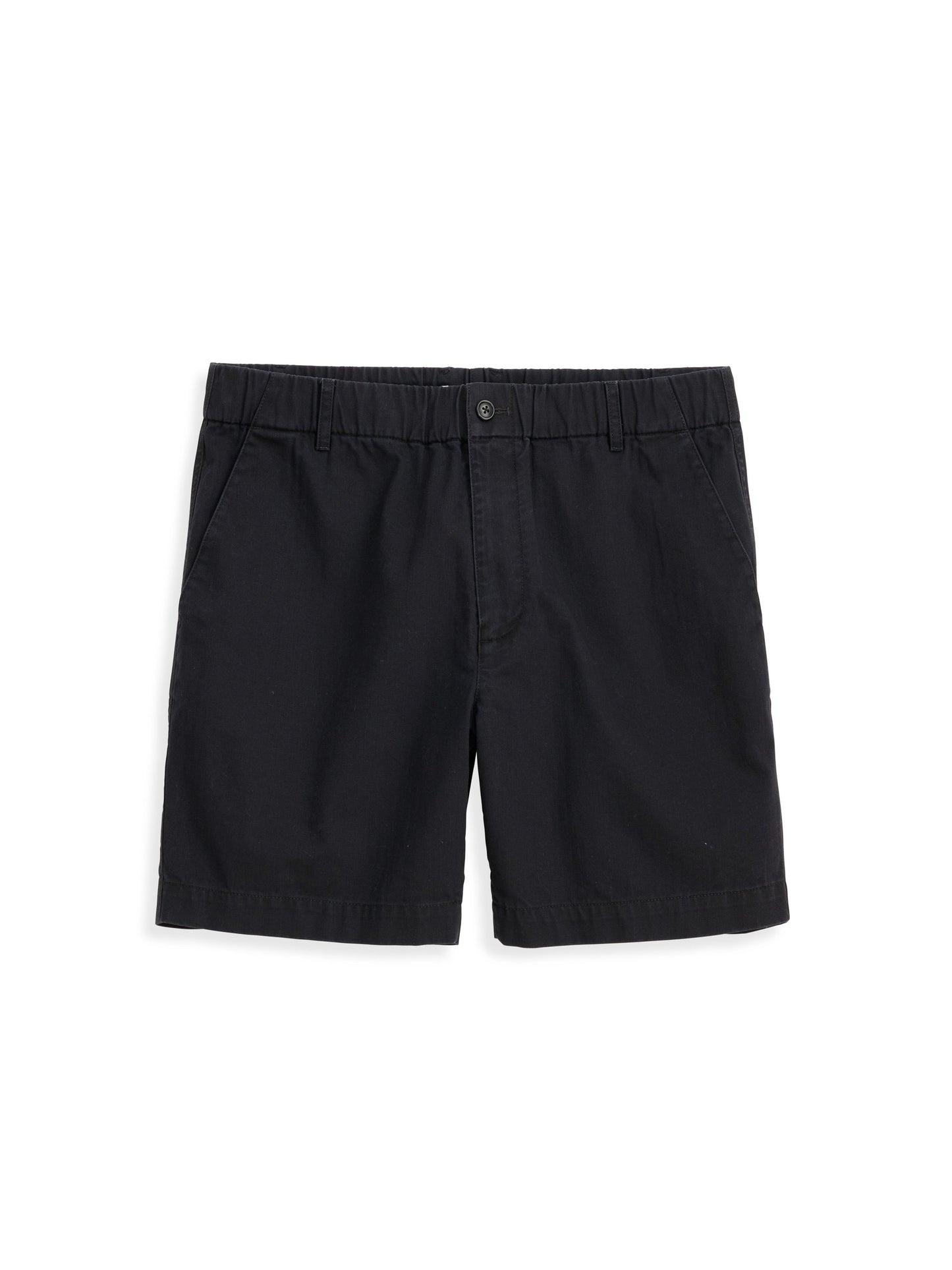 Alex Mill Pull On Short In Cotton Herringbone Rich Black