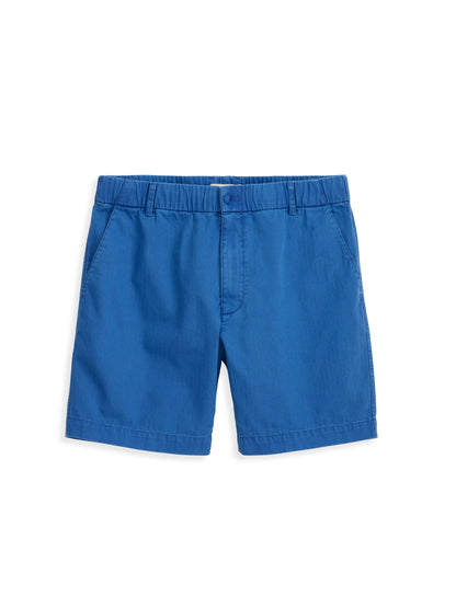 Alex Mill Pull On Short In Cotton Herringbone Cunningham Blue