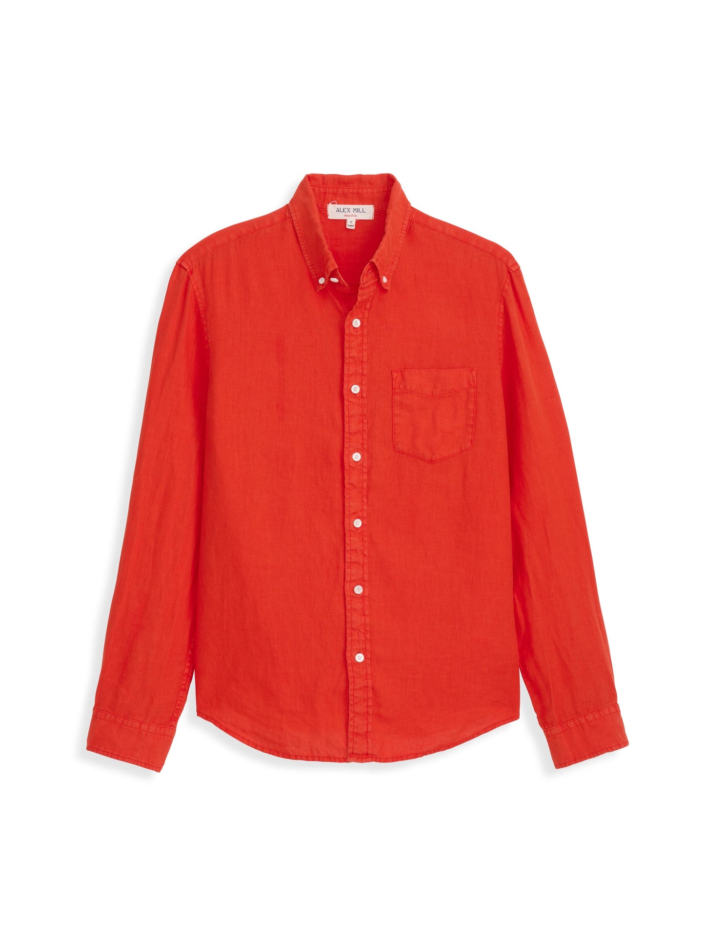 Alex Mill Mill Shirt in Linen Tangerine