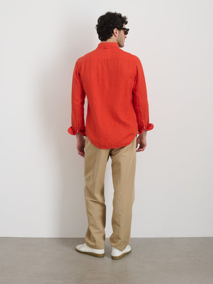 Alex Mill Mill Shirt in Linen Tangerine