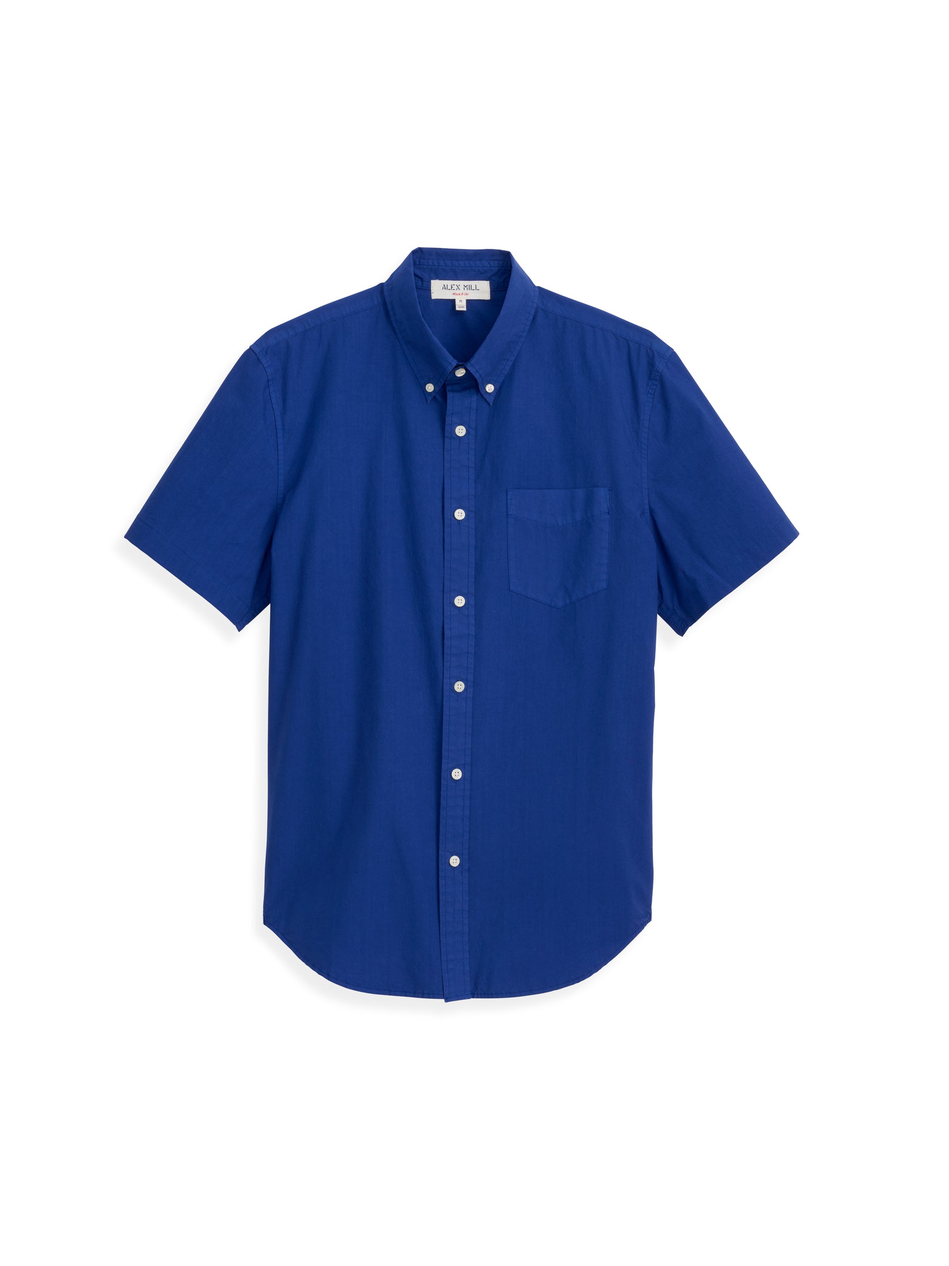 Alex Mill Short Sleeve Mill Shirt in Cotton Cobalt