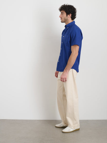 Alex Mill Short Sleeve Mill Shirt in Cotton Cobalt