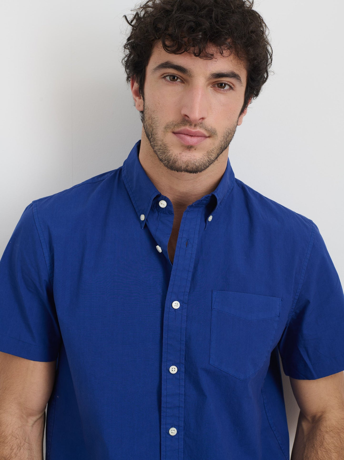 Alex Mill Short Sleeve Mill Shirt in Cotton Cobalt