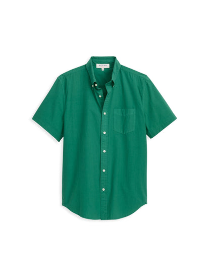 Alex Mill Short Sleeve Mill Shirt in Cotton Bright Emerald