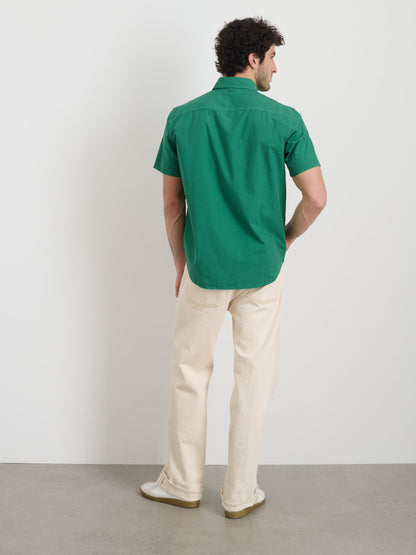 Alex Mill Short Sleeve Mill Shirt in Cotton Bright Emerald