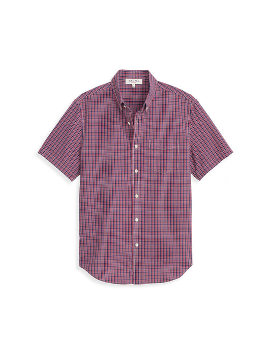Alex Mill Short Sleeve Mill Shirt In Madras Red/Navy