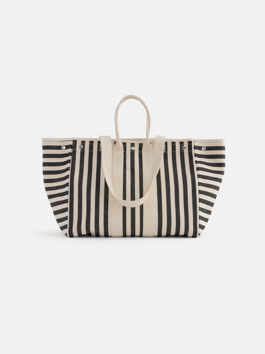 Alex Mill The Perfect Weekend Tote in Black Stripe Black/Natural