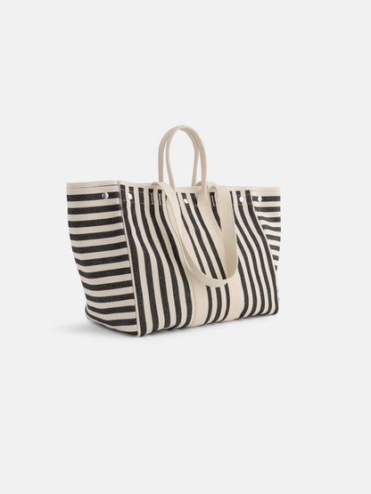 Alex Mill The Perfect Weekend Tote in Black Stripe Black/Natural