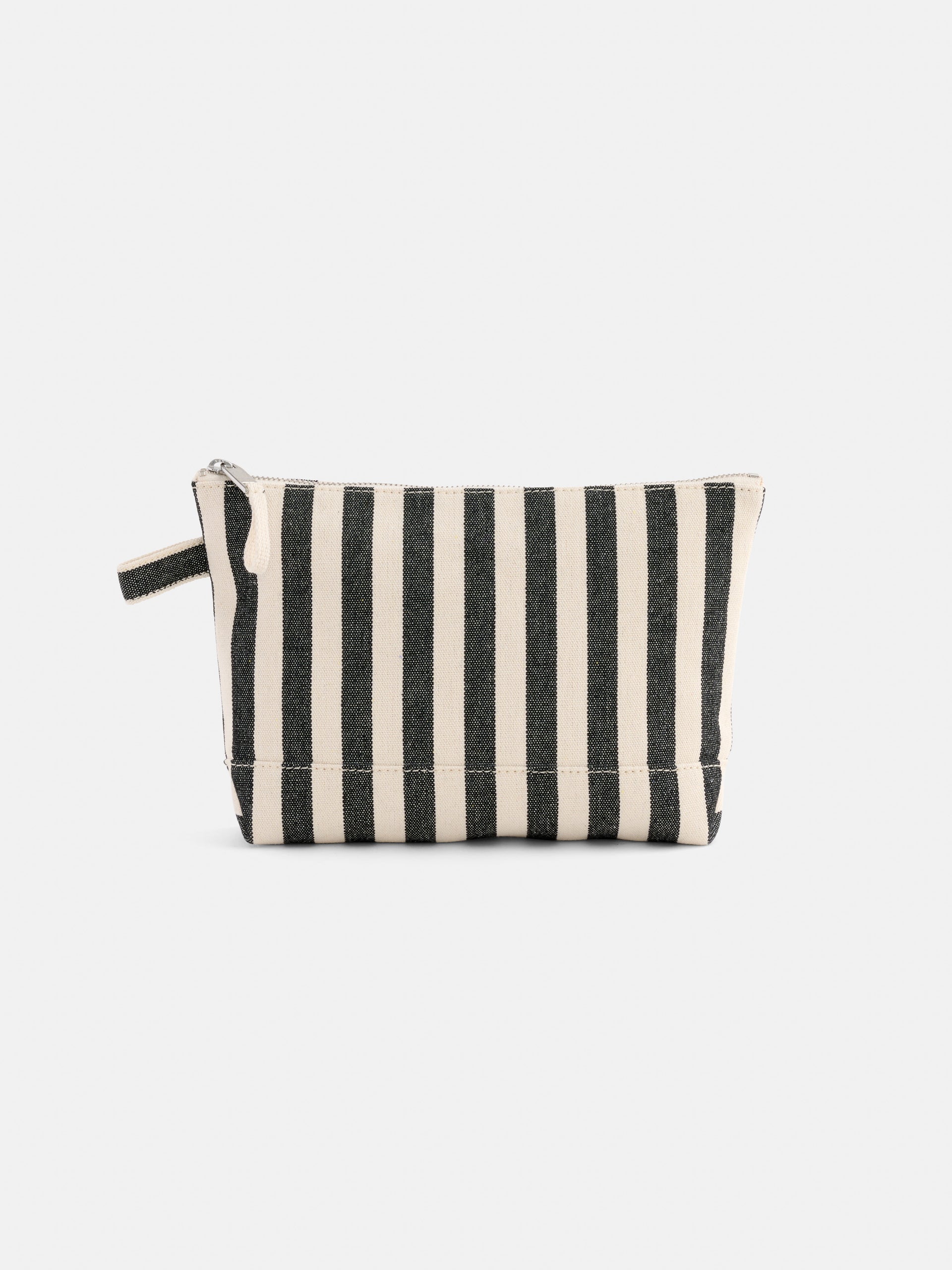 Alex Mill The Perfect Canvas Pouch in Black Stripe Black/Natural