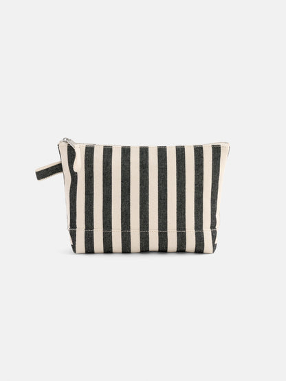 Alex Mill The Perfect Canvas Pouch in Black Stripe Black/Natural