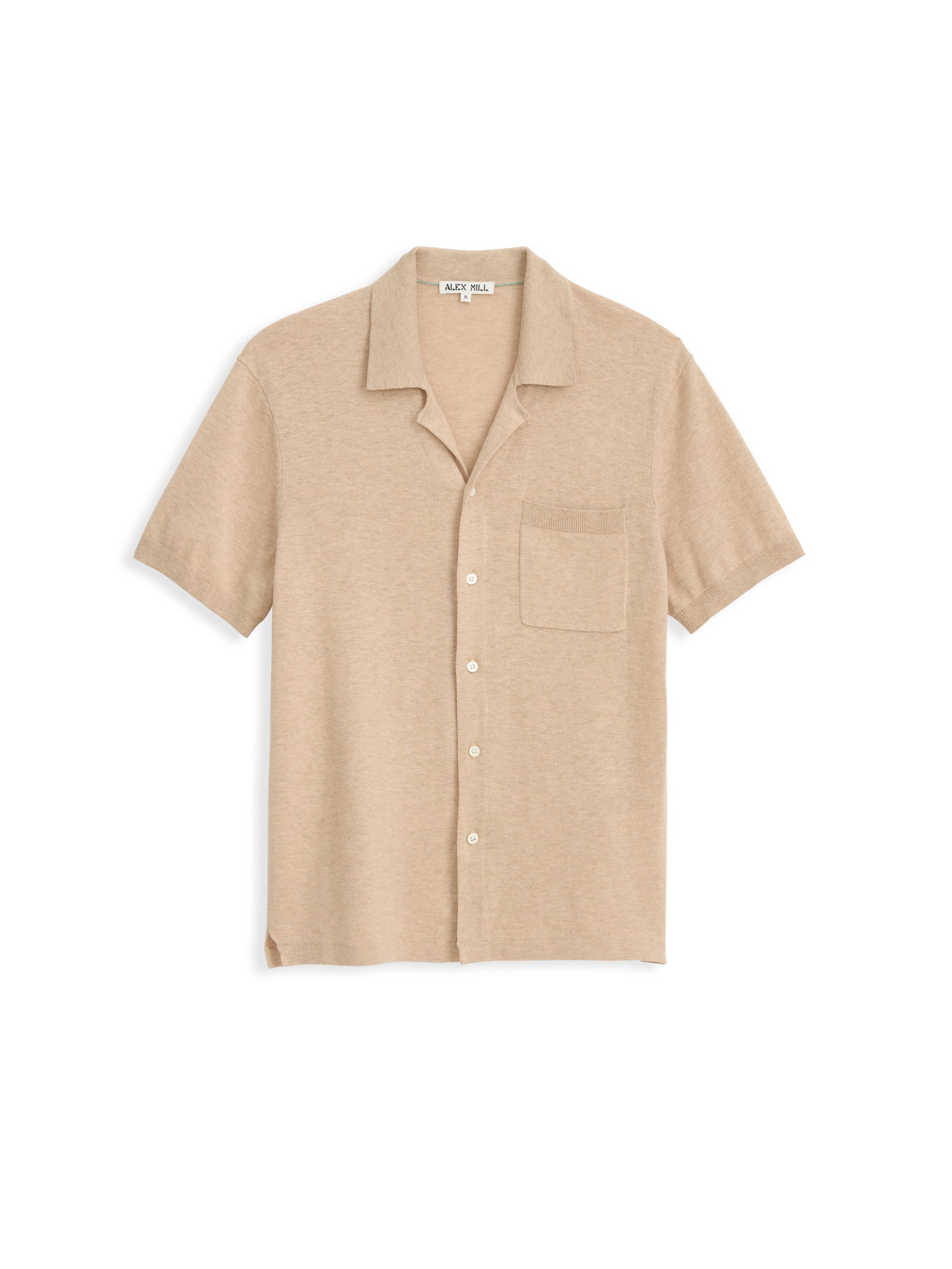 Alex Mill Aldrich Knit Shirt in Hemp Cotton Sand