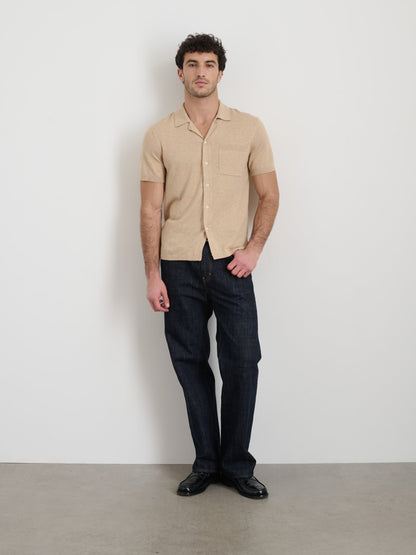 Alex Mill Aldrich Knit Shirt in Hemp Cotton Sand