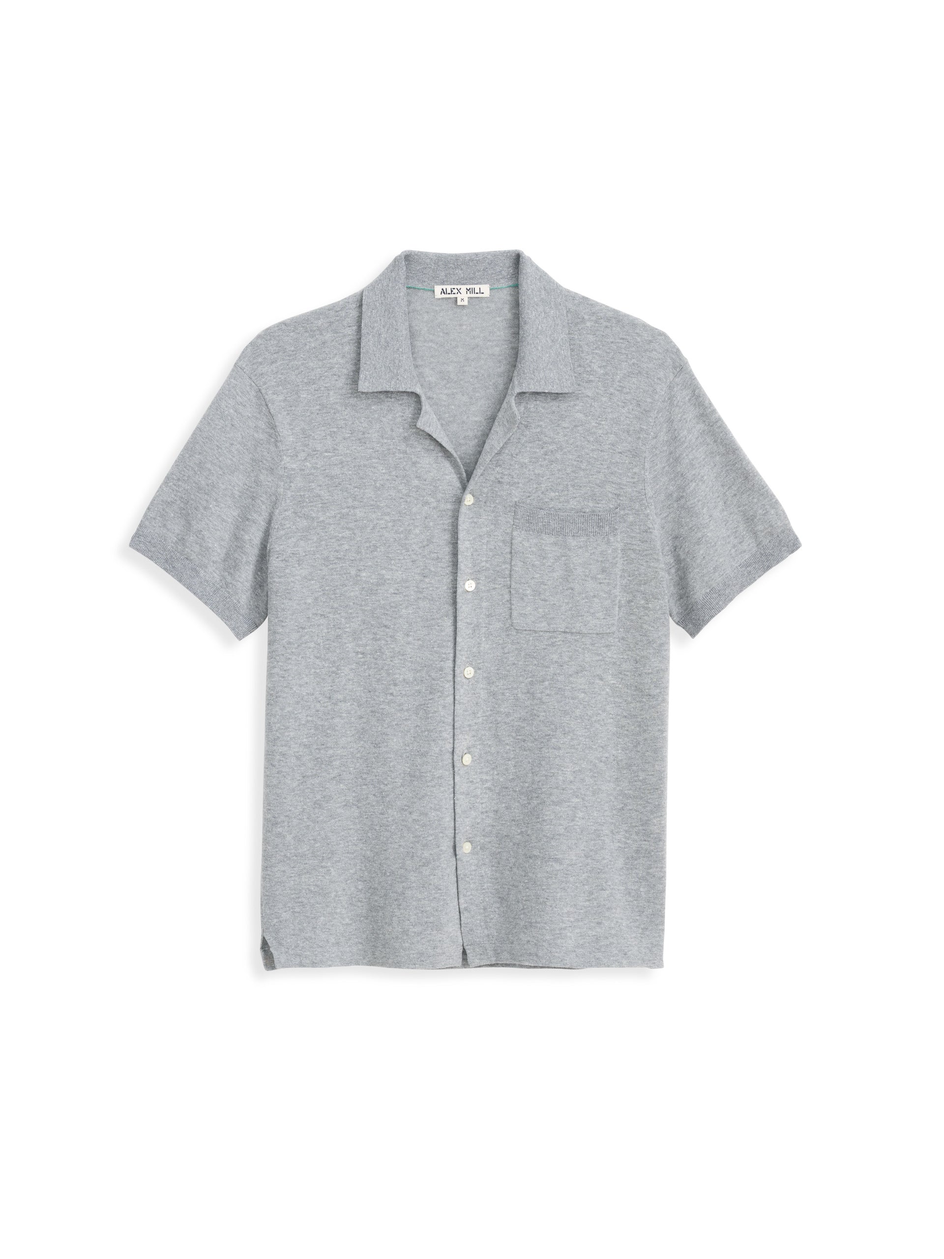 Alex Mill Aldrich Knit Shirt in Hemp Cotton Heather Grey