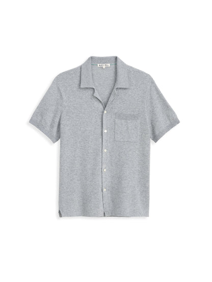 Alex Mill Aldrich Knit Shirt in Hemp Cotton Heather Grey