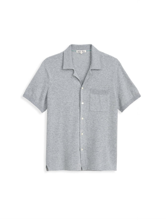 Alex Mill Aldrich Knit Shirt in Hemp Cotton Heather Grey