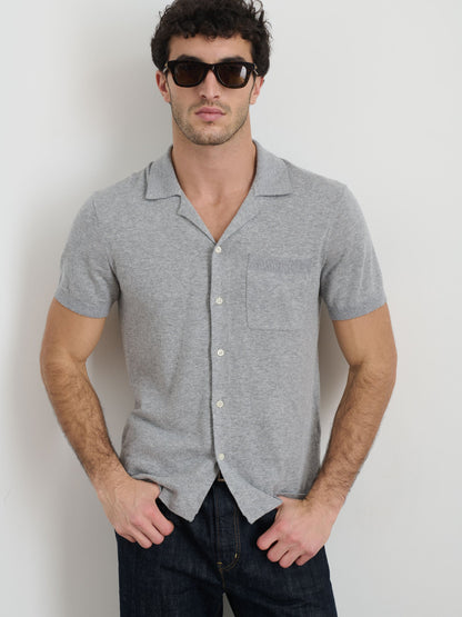 Alex Mill Aldrich Knit Shirt in Hemp Cotton Heather Grey